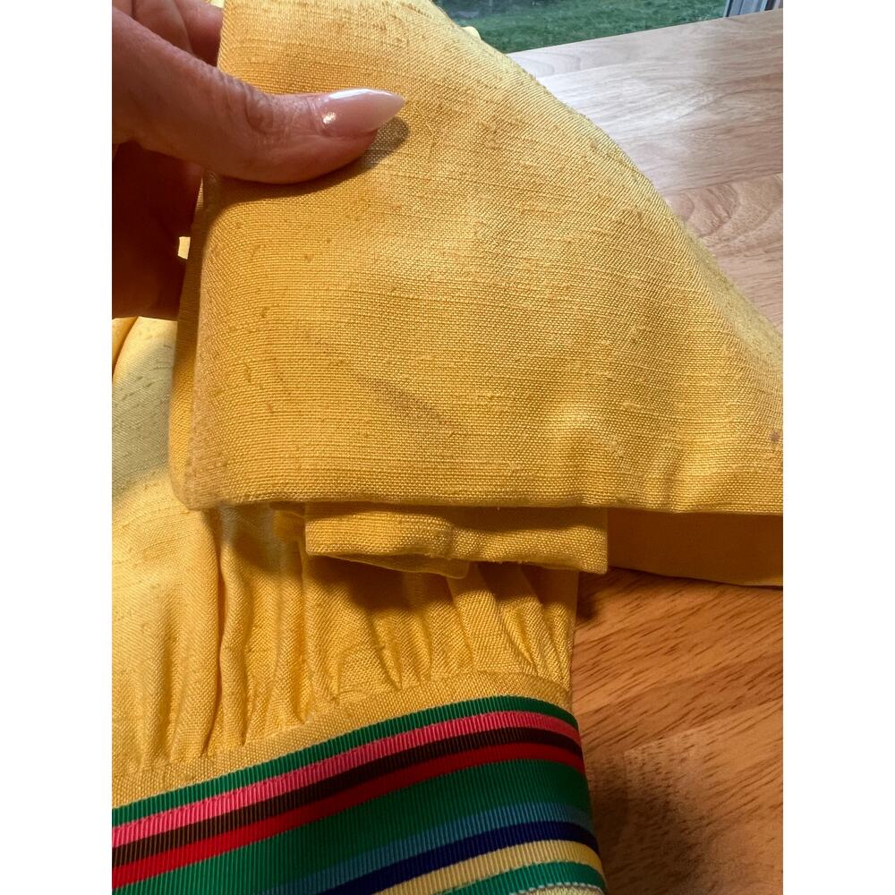 Vintage Homemade Maxi Skirt Butter Yellow with Ribbon Size Small JL - Picture 13 of 14